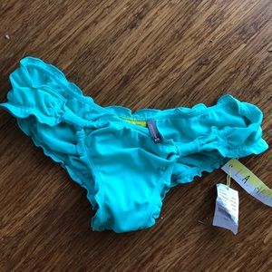 Blue ruffled bikini bottom NWT pacsun